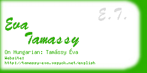 eva tamassy business card